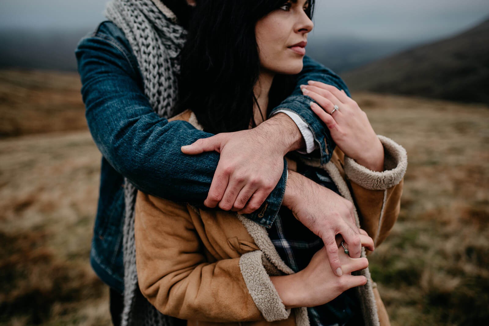 Adventurous and wild winter engagement session in the Brecon Beacons