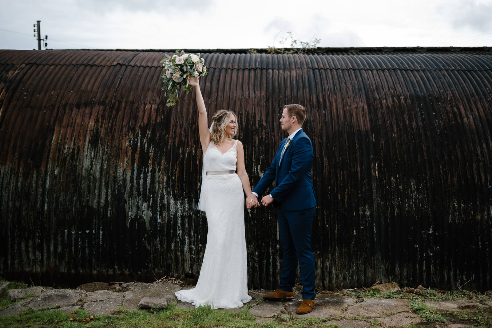 modern couple portraits at Glove Factory Studios in Wiltshire